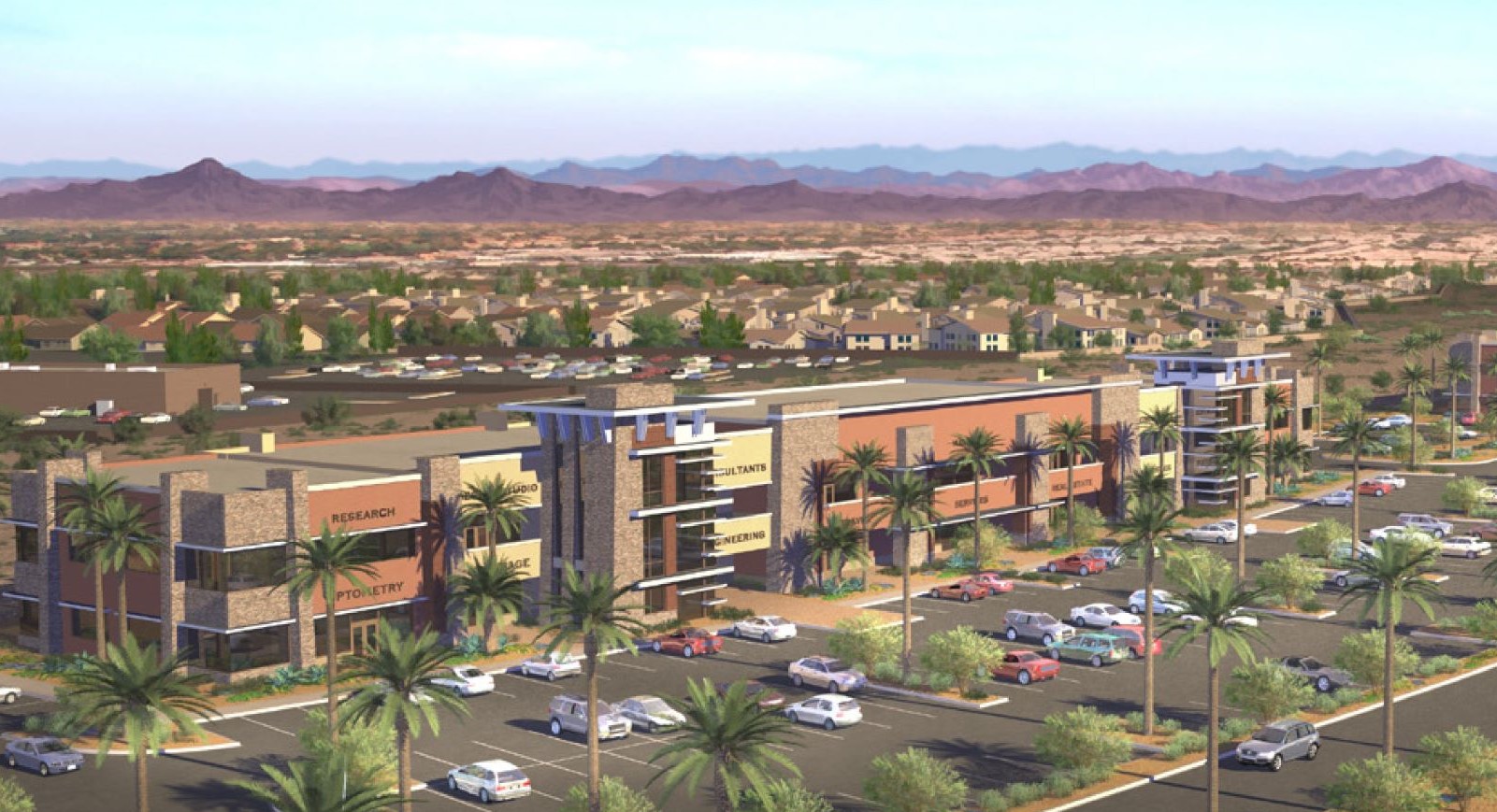 Aerial shot of Palm Canyon property