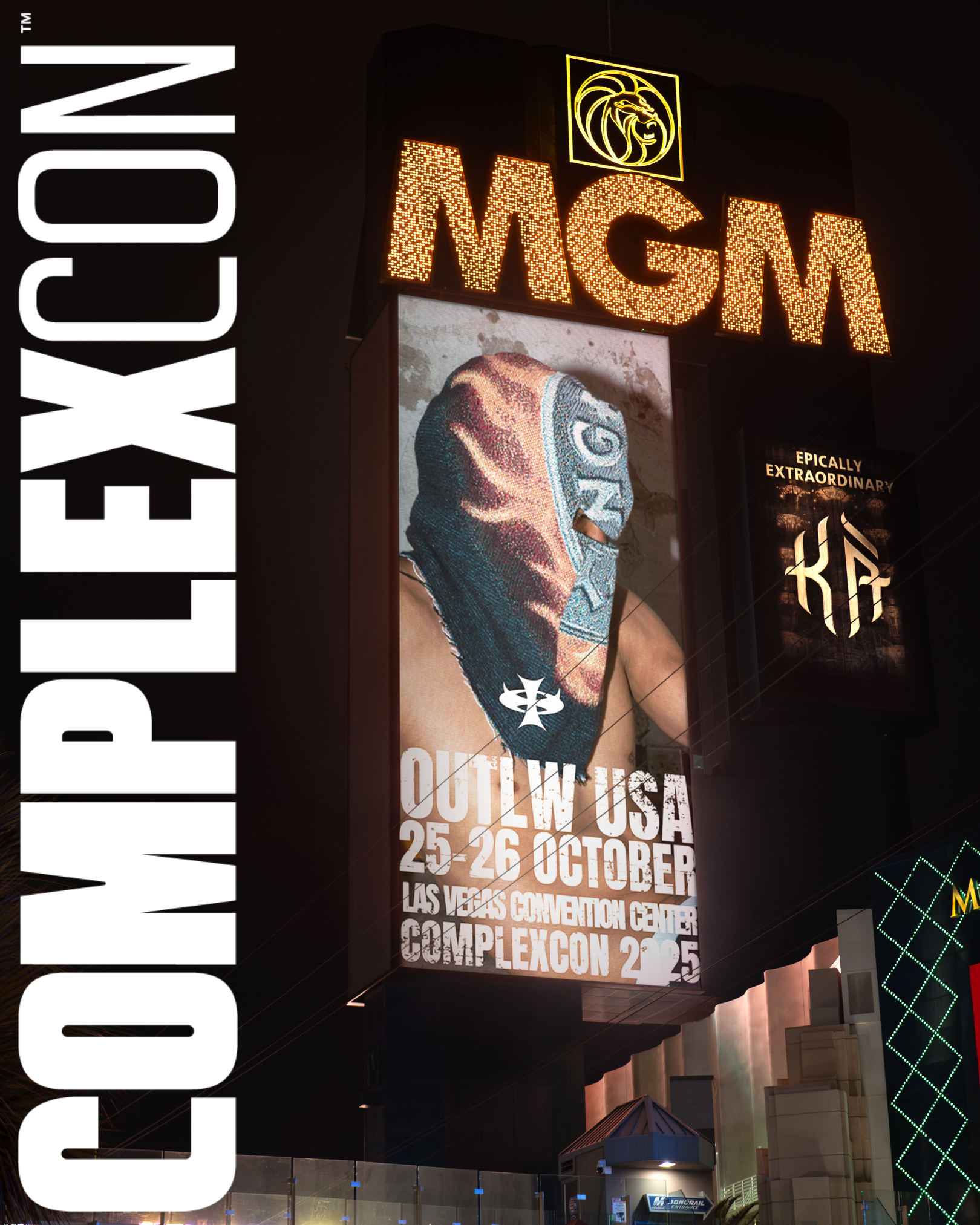 ComplexCon streetwear campaign poster featuring editorial photography for OUTLW USA