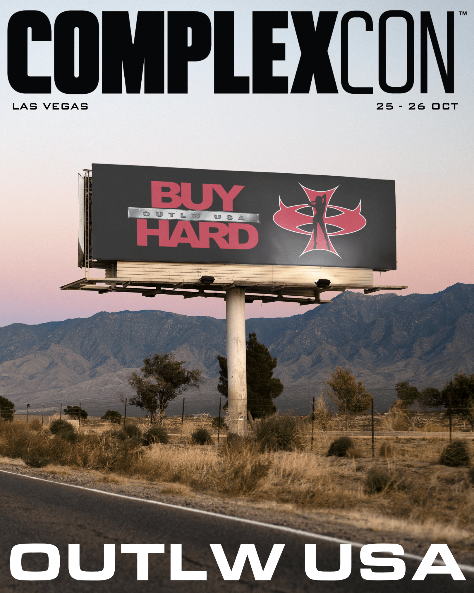 OUTLW USA × ComplexCon streetwear campaign poster