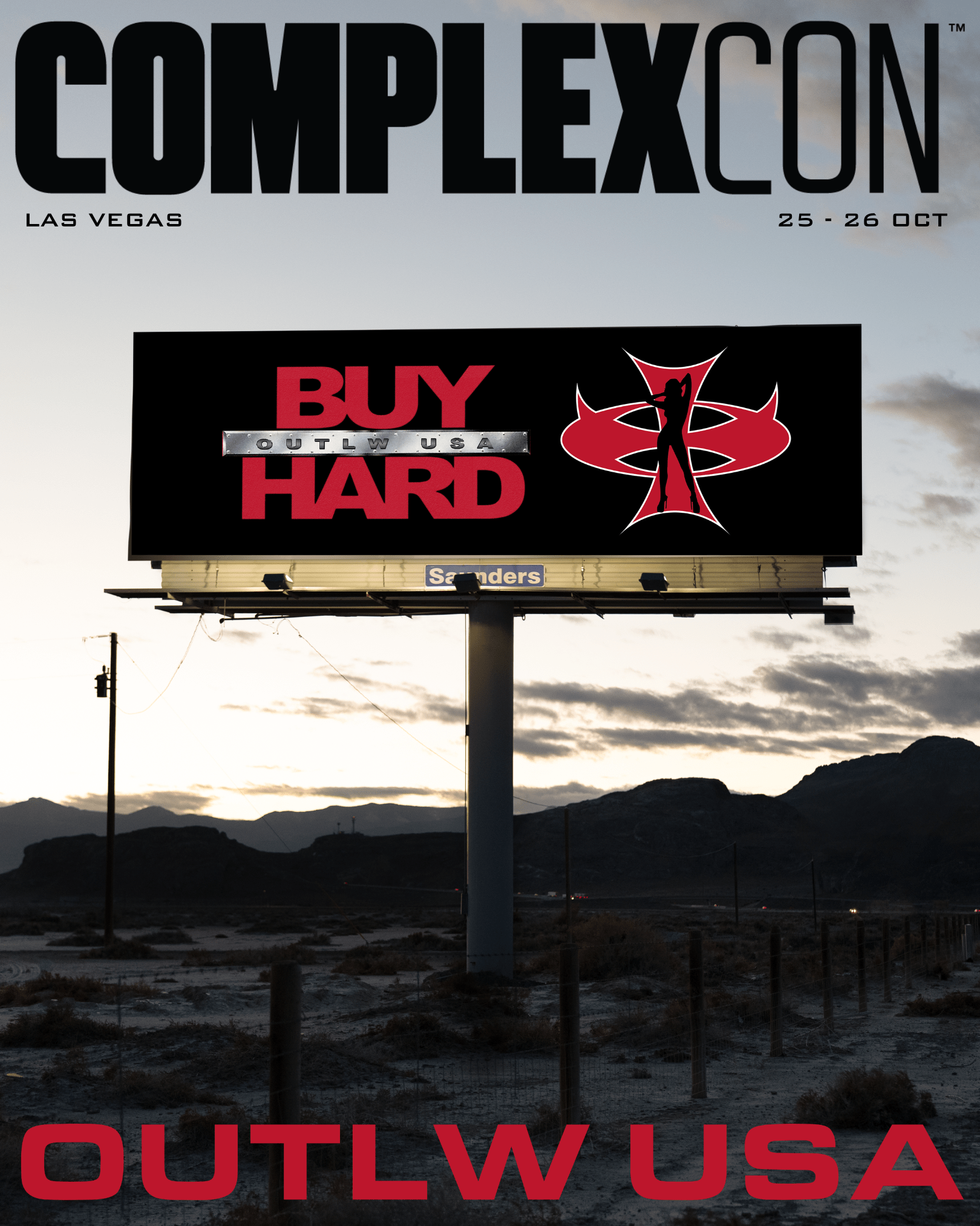 OUTLW USA × ComplexCon editorial campaign poster