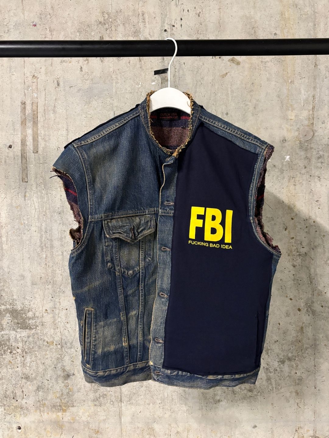 “FADED FEDERALI” LINED DENIM VEST