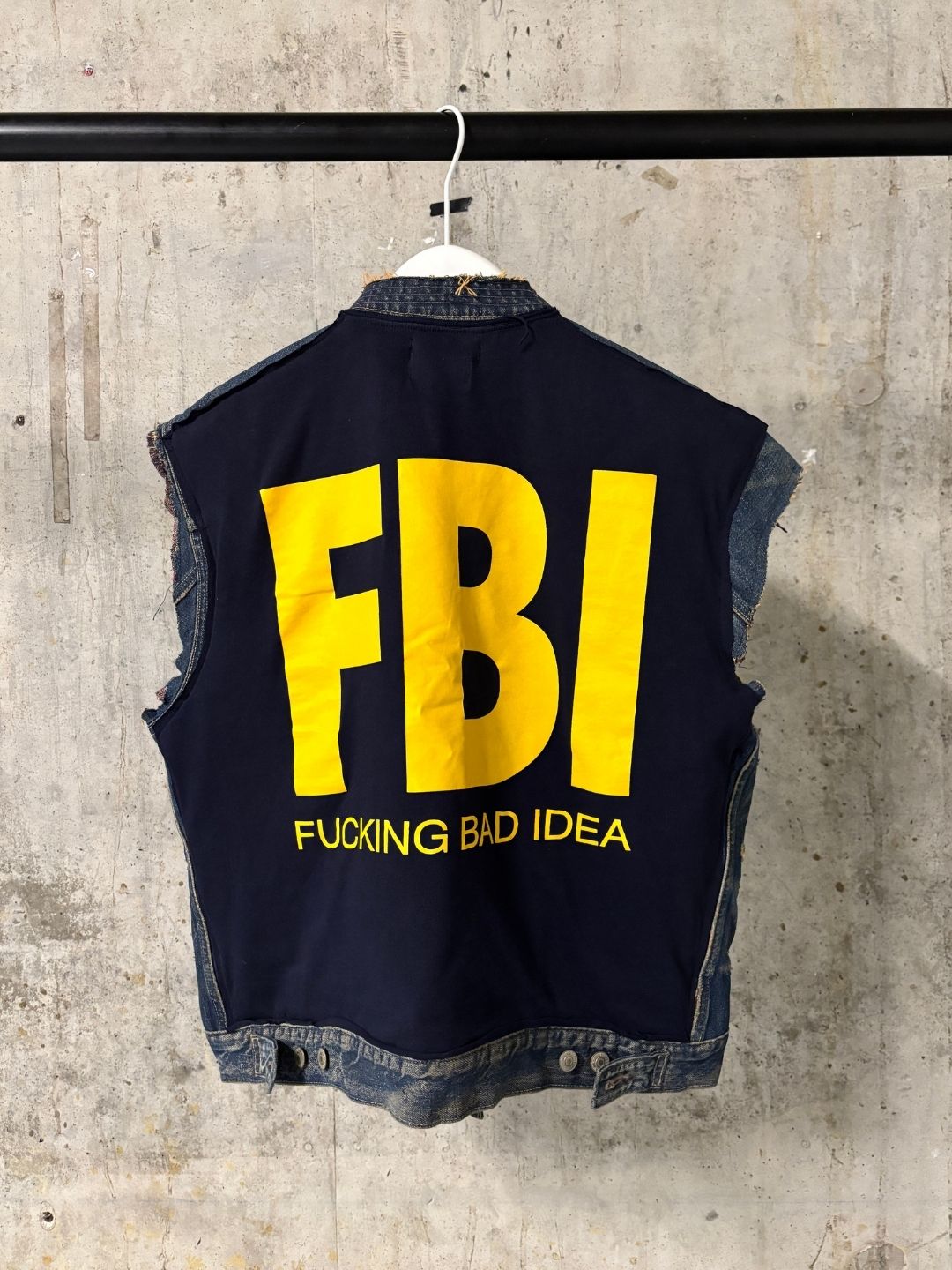 “FADED FEDERALI” LINED DENIM VEST
