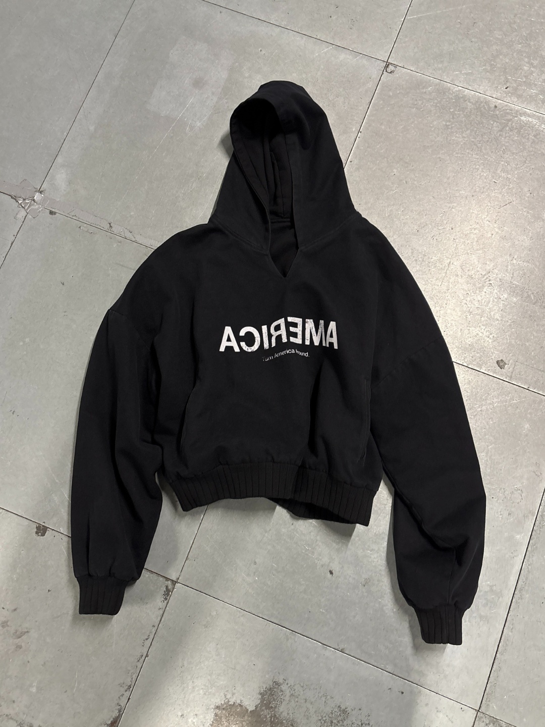 "AƆIЯƎMA" DOUBLE LAYERED CANVAS HOODIE