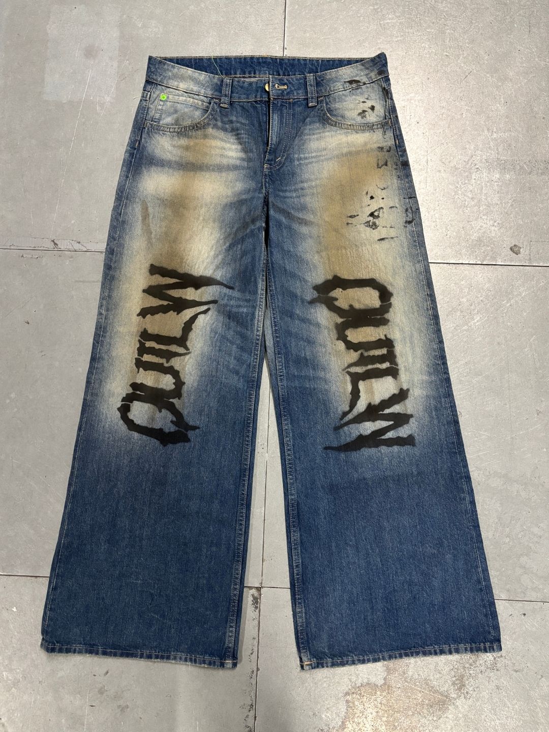 “TRAILER TRASH” PAINTED DENIM