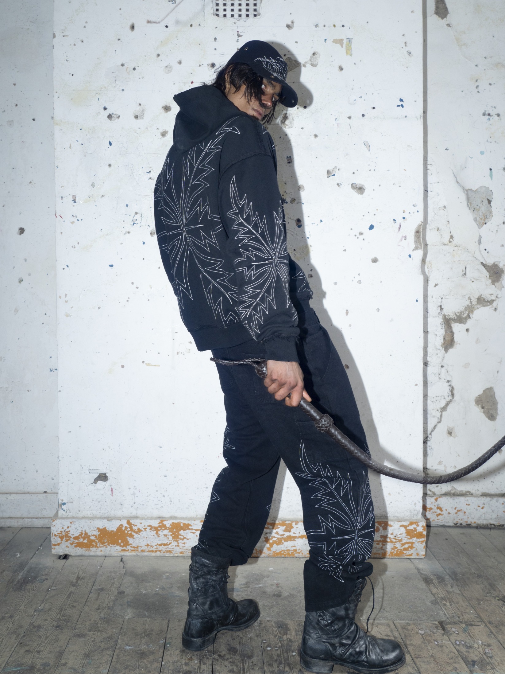 Streetwear photoshoot featuring OUTLW USA clothing