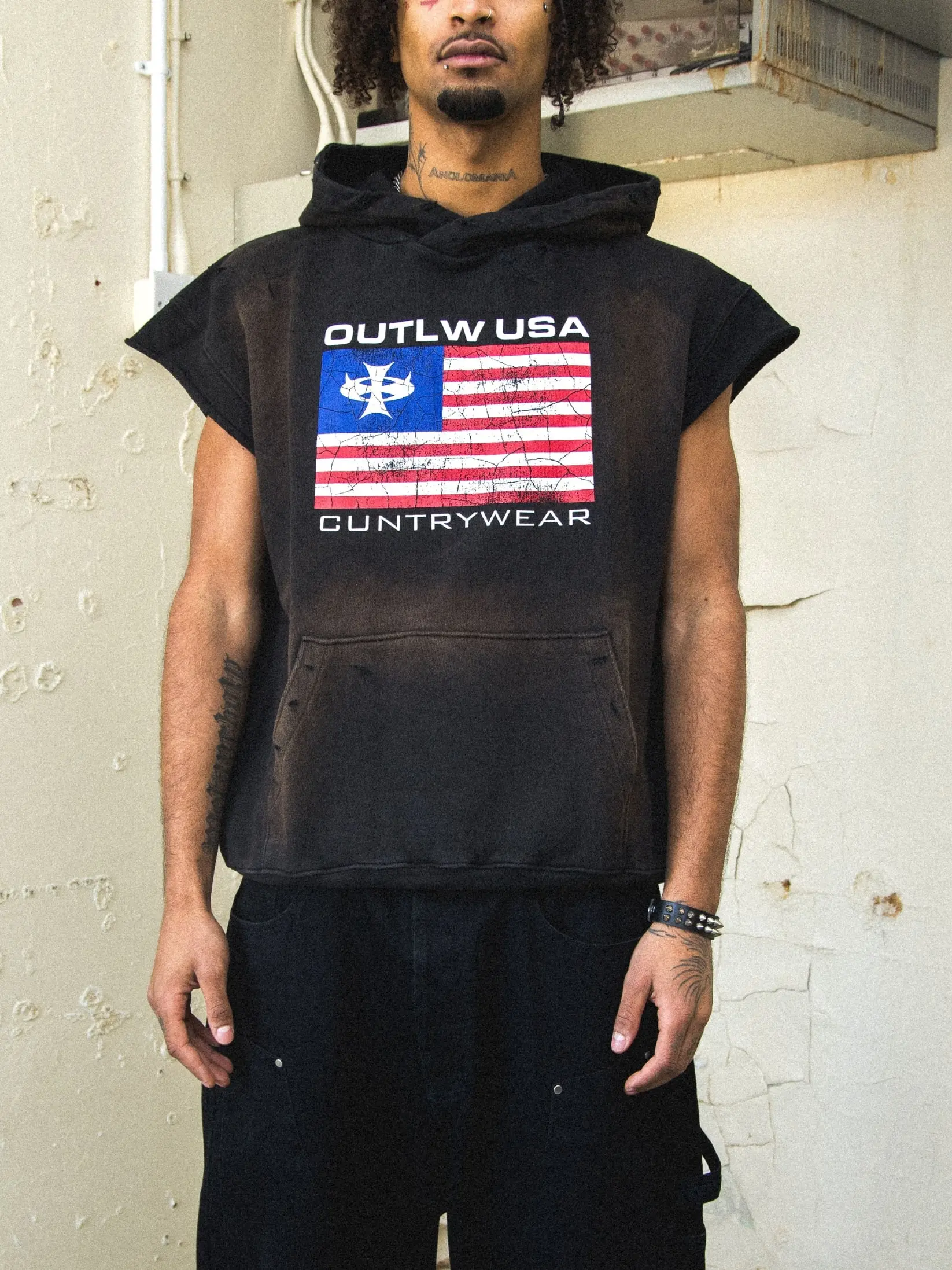 VINTAGE SLEEVELESS CUNTRYWEAR HOODIE