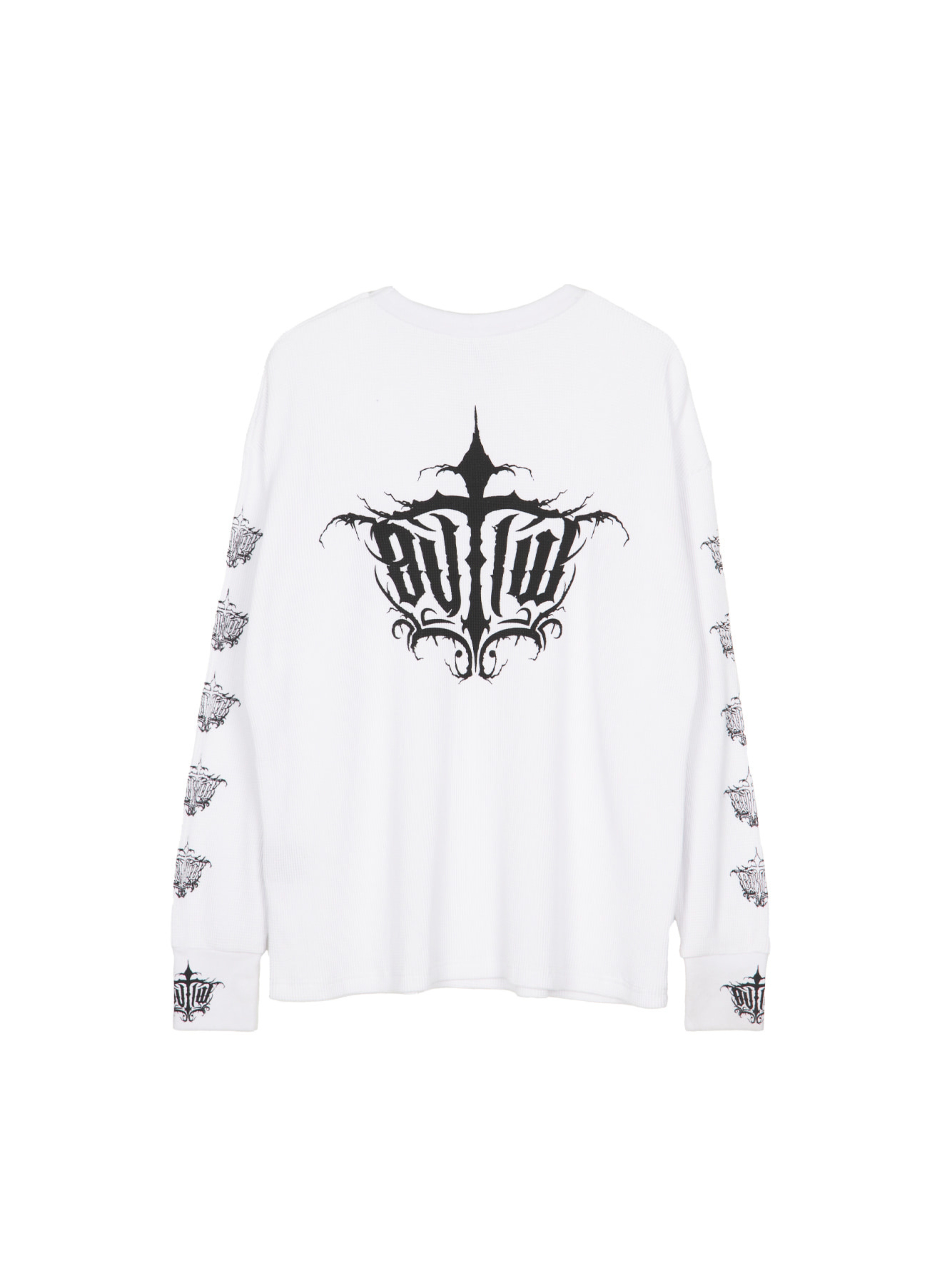 OUTLW streetwear waffle knit longsleeve tee with thumbhole detail