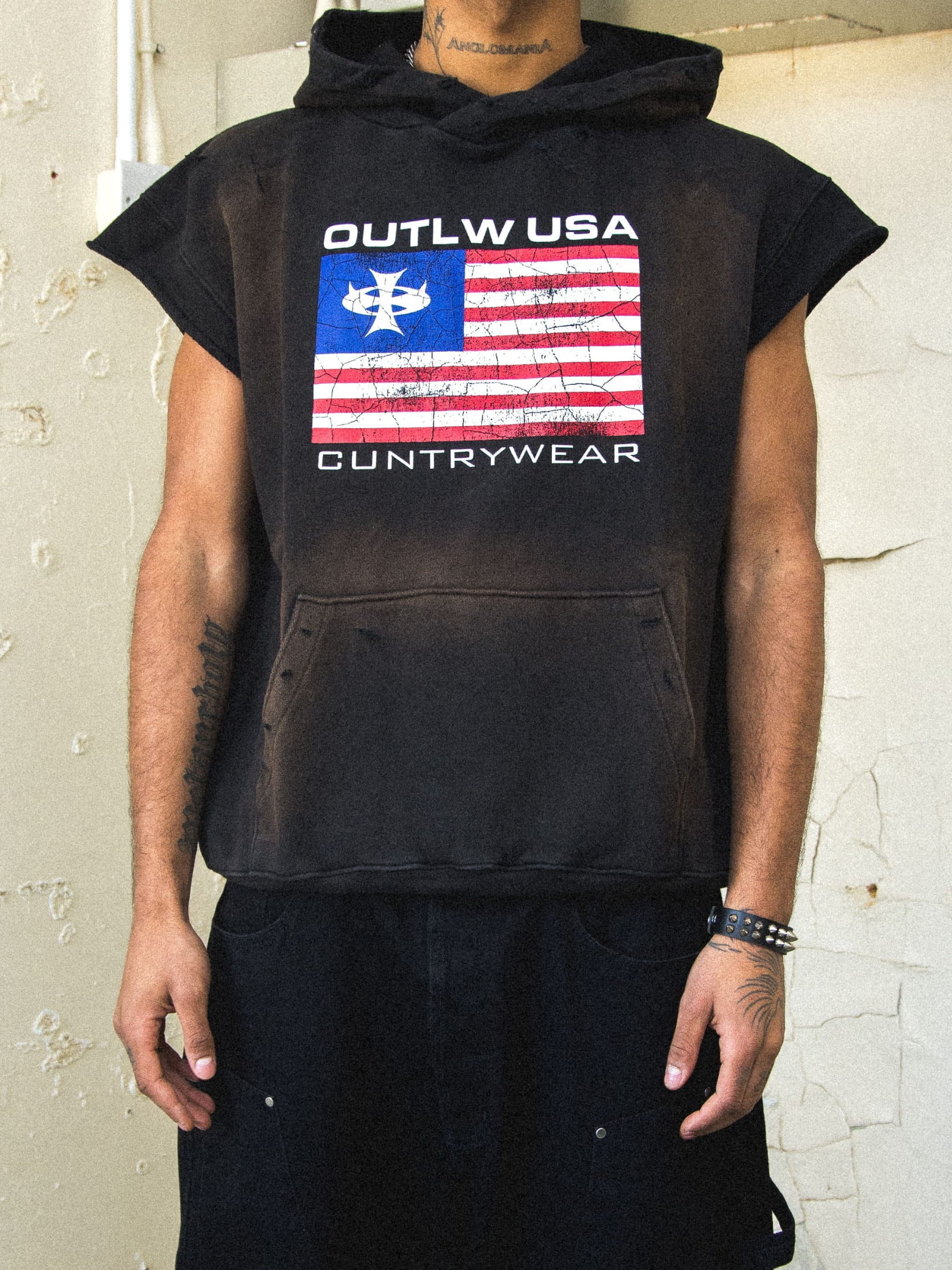 VINTAGE SLEEVELESS CUNTRYWEAR HOODIE