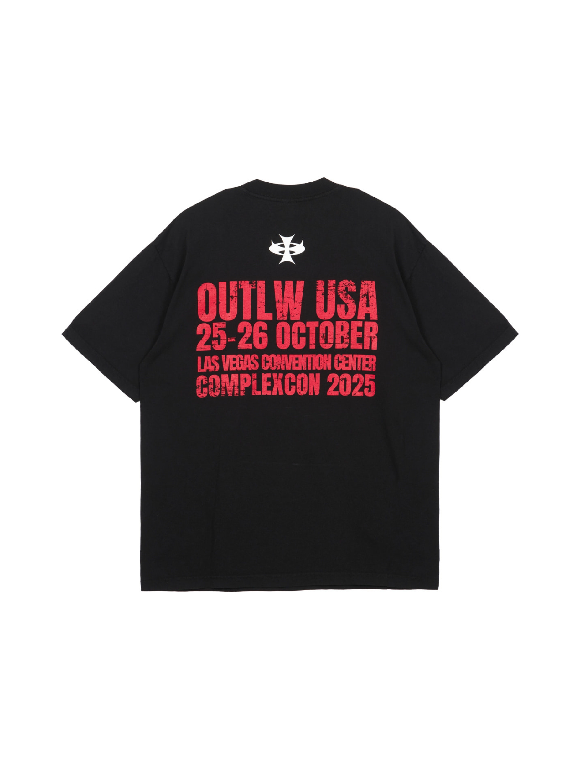 OUTLW USA Black streetwear tee with bold BUY HARD graphic design
