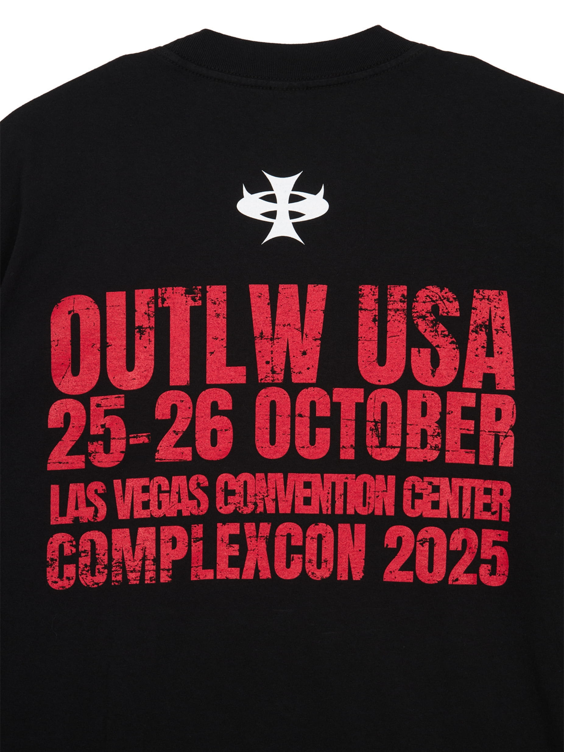 OUTLW USA Black streetwear tee with bold BUY HARD graphic design