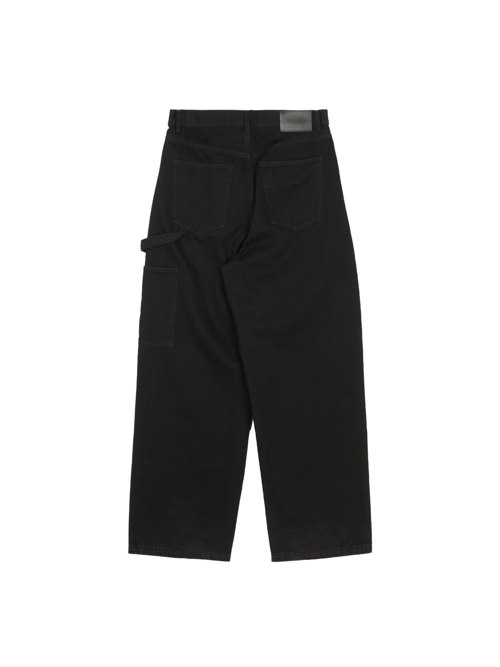 Black streetwear work pant with relaxed fit