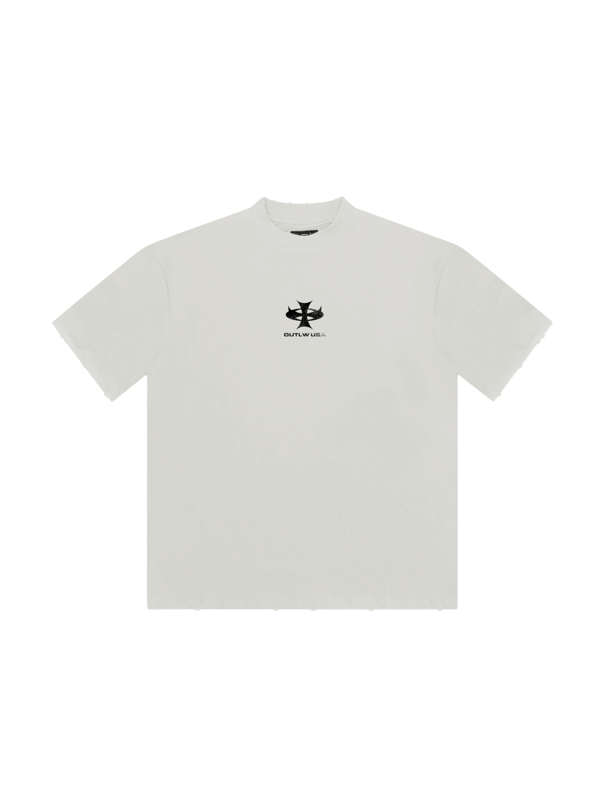 White streetwear relaxed t-shirt with logo print at chest.