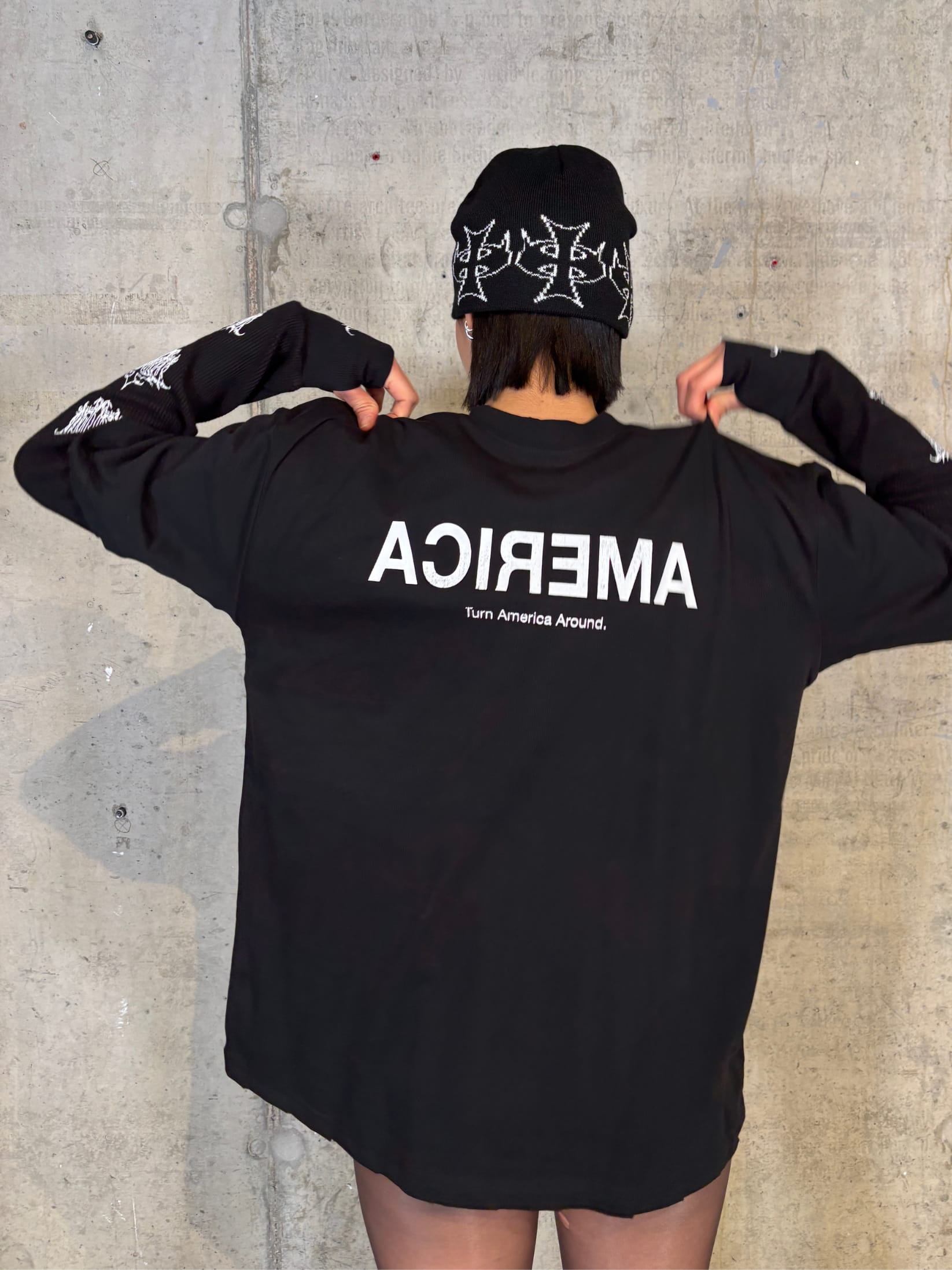 Streetwear photoshoot featuring OUTLW USA clothing