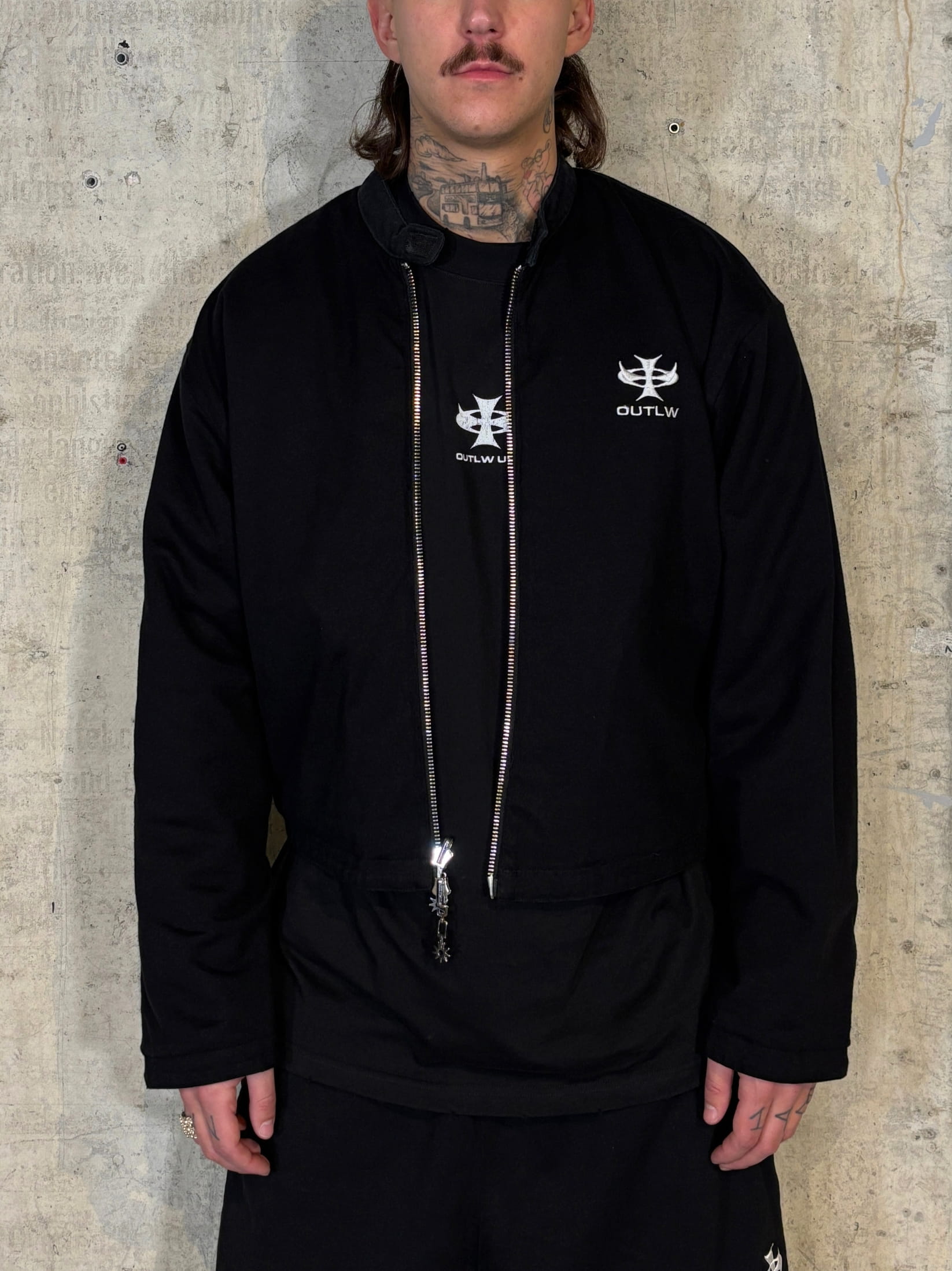 Black reversible cropped Moto Jacket