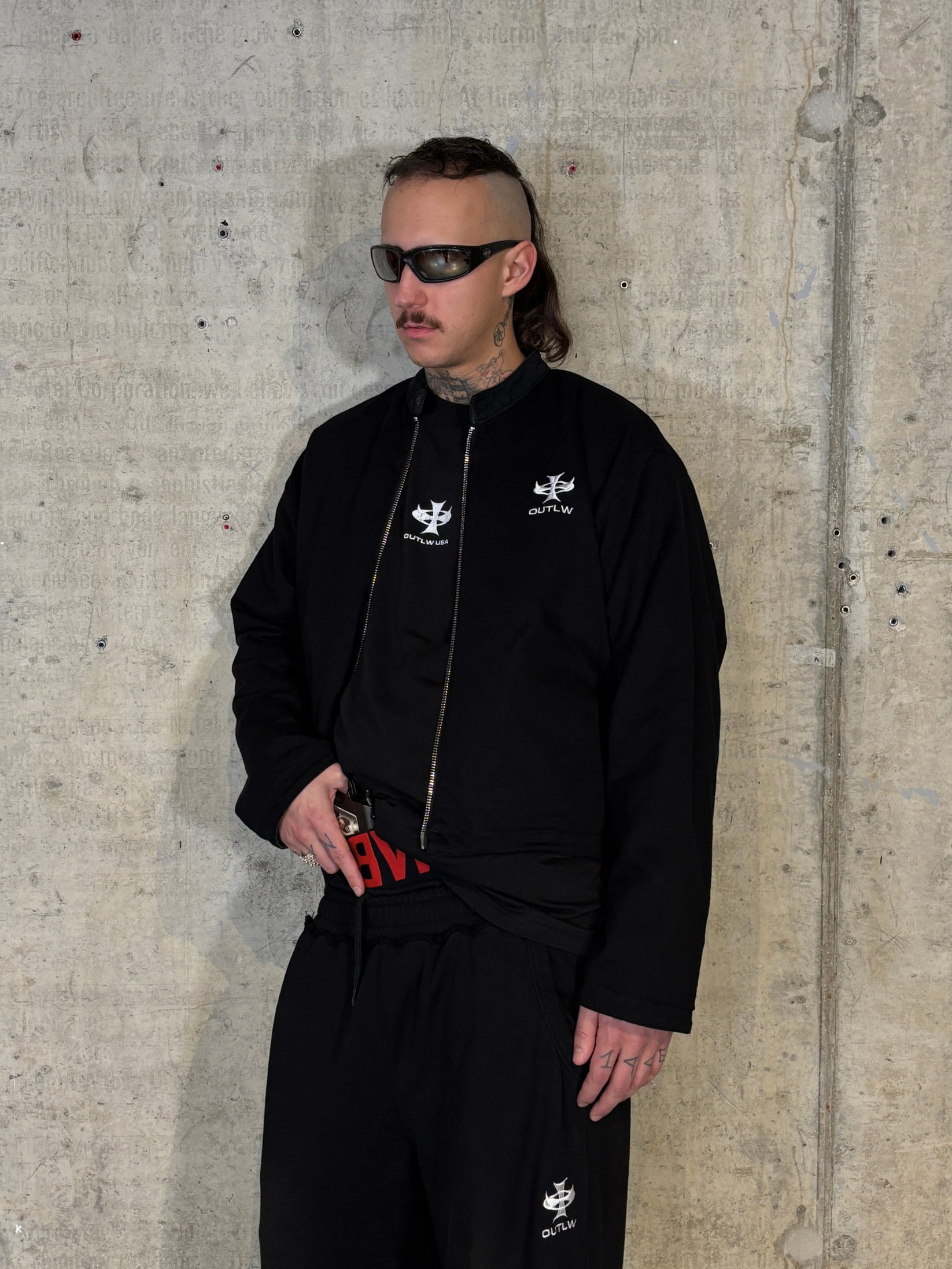 Streetwear photoshoot featuring OUTLW USA clothing