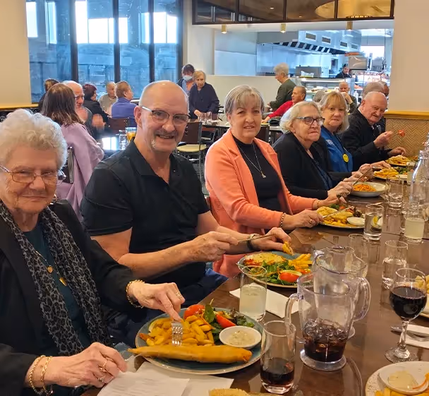 Oxa Care residents having a special event at local restaurant 