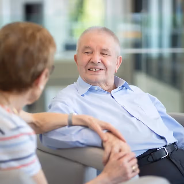 Two residents chatting