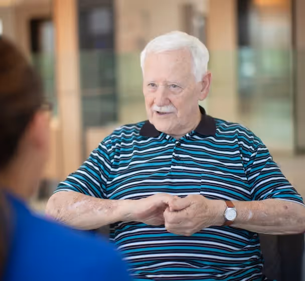 Resident with a member of staff