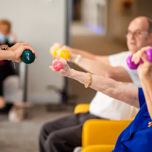 Residents taking part in an exercise class