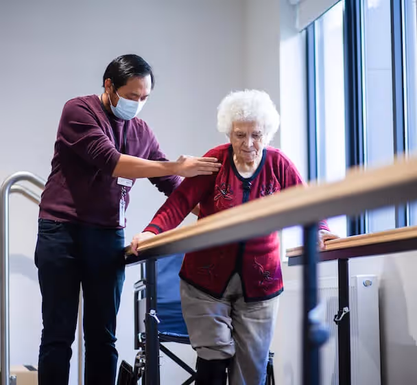 Resident in a physiotherapy session