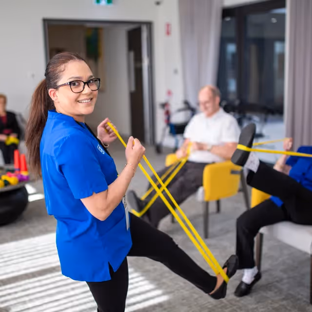 Oxa Care team running activities with residents