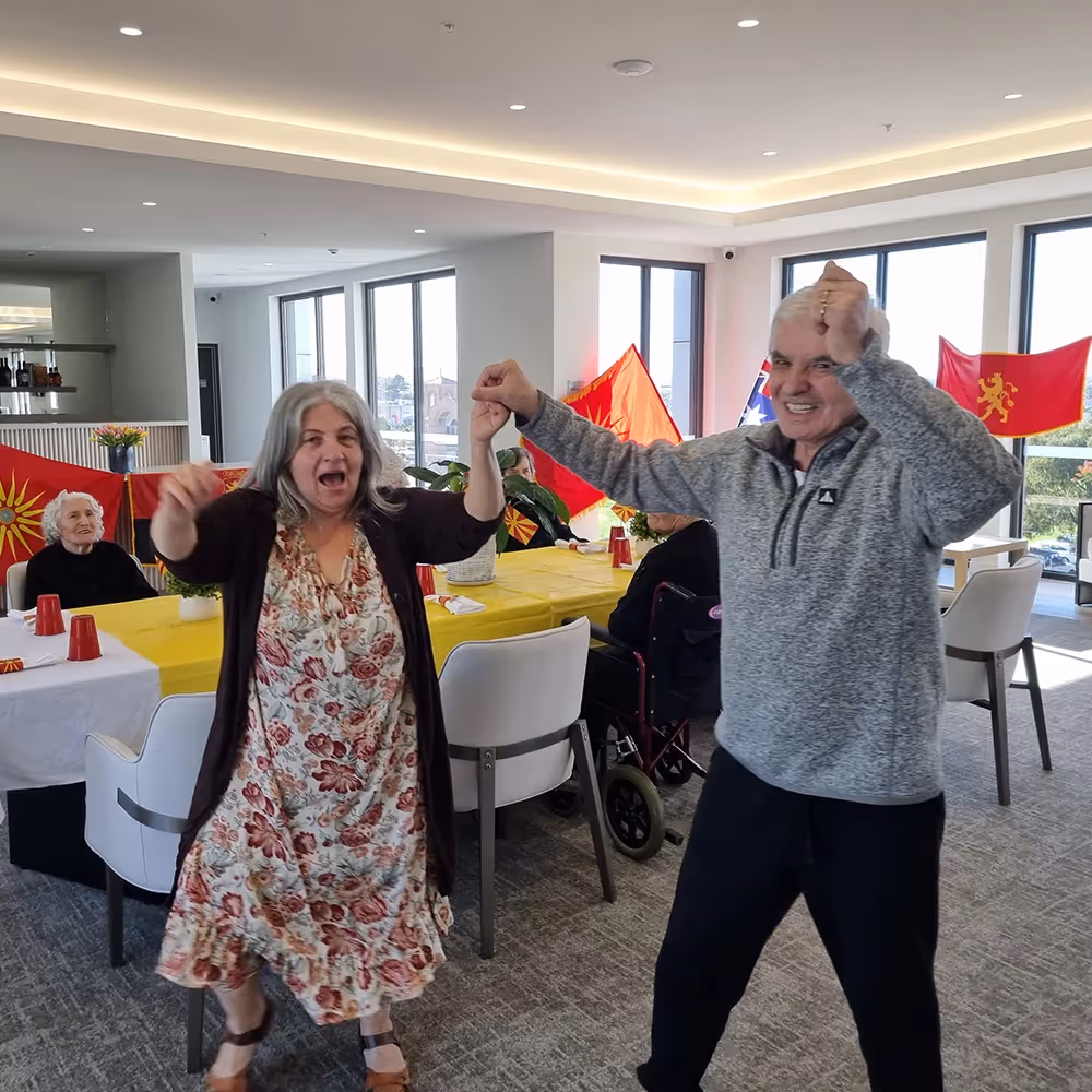 Residents near Whittlesea enjoying a cultural celebration at Oxa Care.