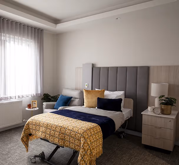 Private aged care suite near Mernda with modern furnishings and comfort.