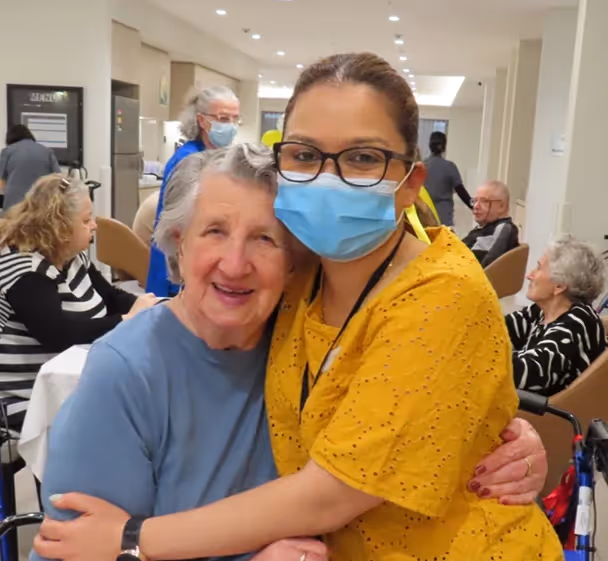Lalor resident receiving compassionate care and support at Oxa Care aged care home in VIC.