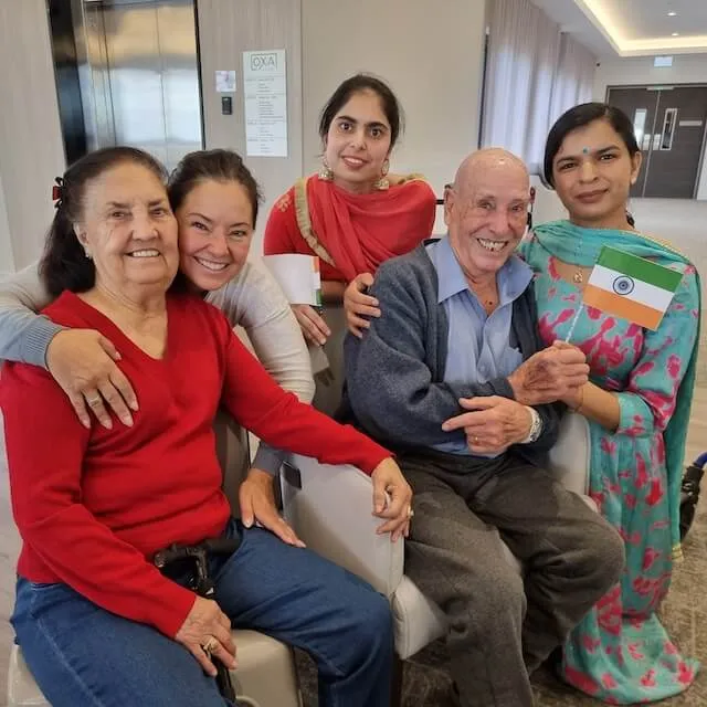 Residents and staff celebrating a cultural event together.