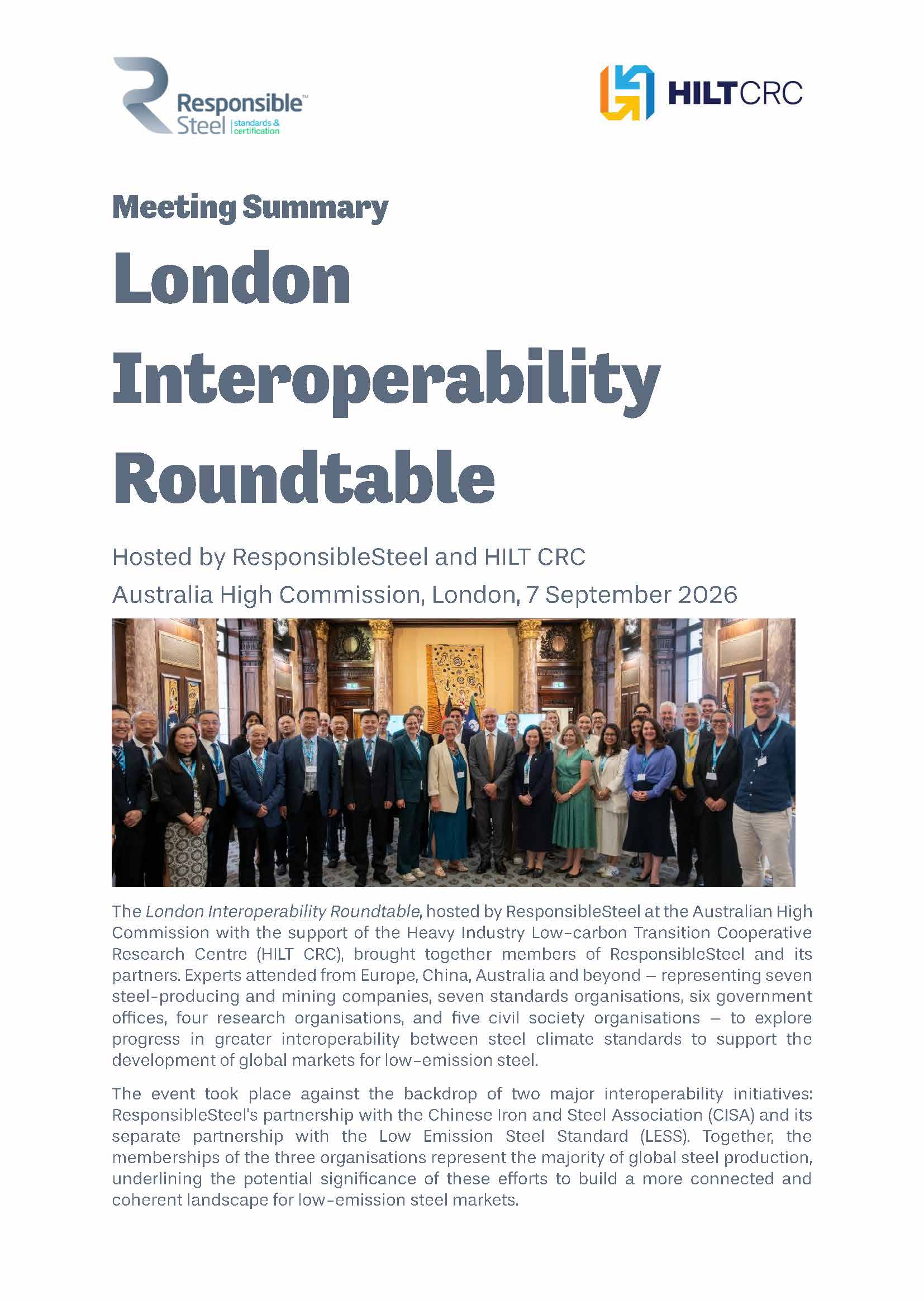 Meeting Summary - London Interoperability Roundtable - September 2026