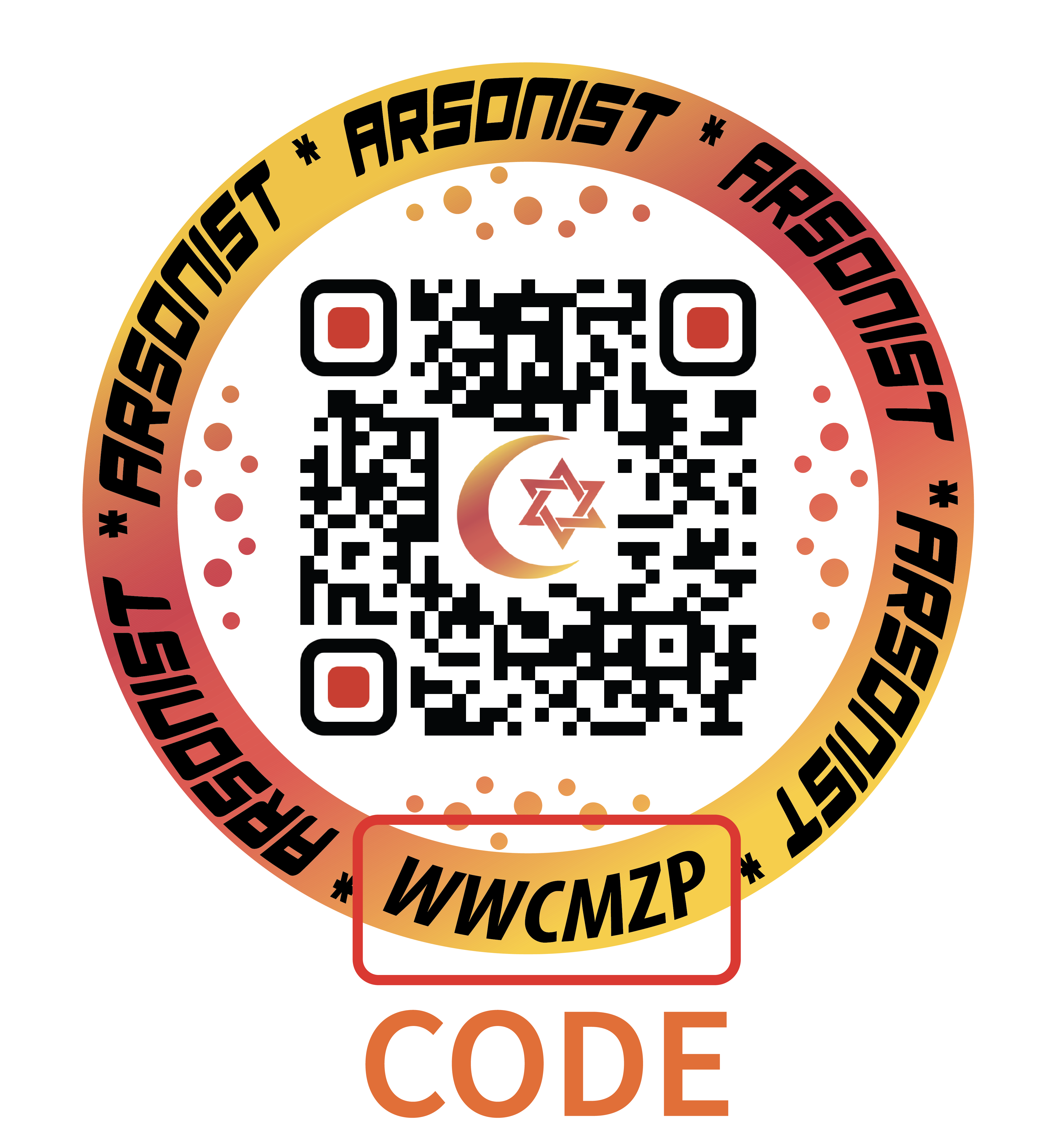 Keychain with QR code and code