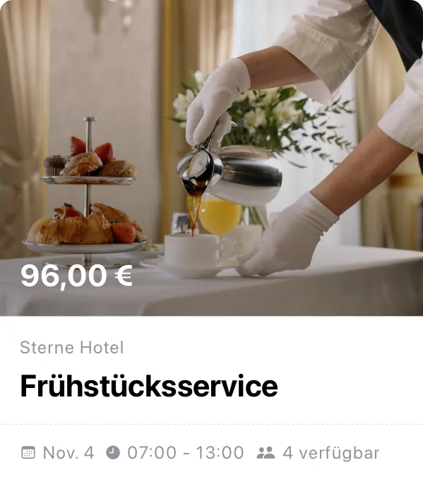 Professioneller Frühstücksservice für Hotels - flexible Personalvermittlung für den gehobenen Service. Entlasten Sie Ihr Team durch erfahrene Aushilfen für den Hotelservice.