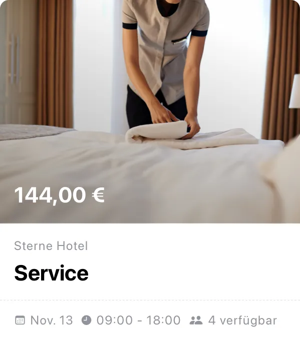 Zuverlässiges Personal für Hotelservice - flexible Unterstützung bei der Zimmerpflege und dem Gästeservice in Sterne-Hotels.