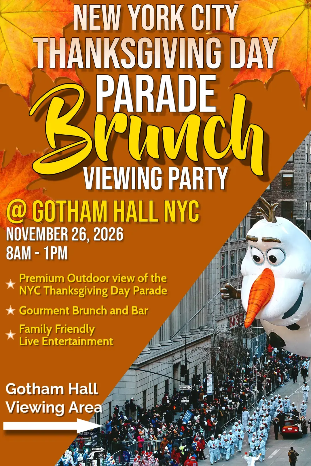 Gotham Hall NYC Thanksgiving Day Parade 2026