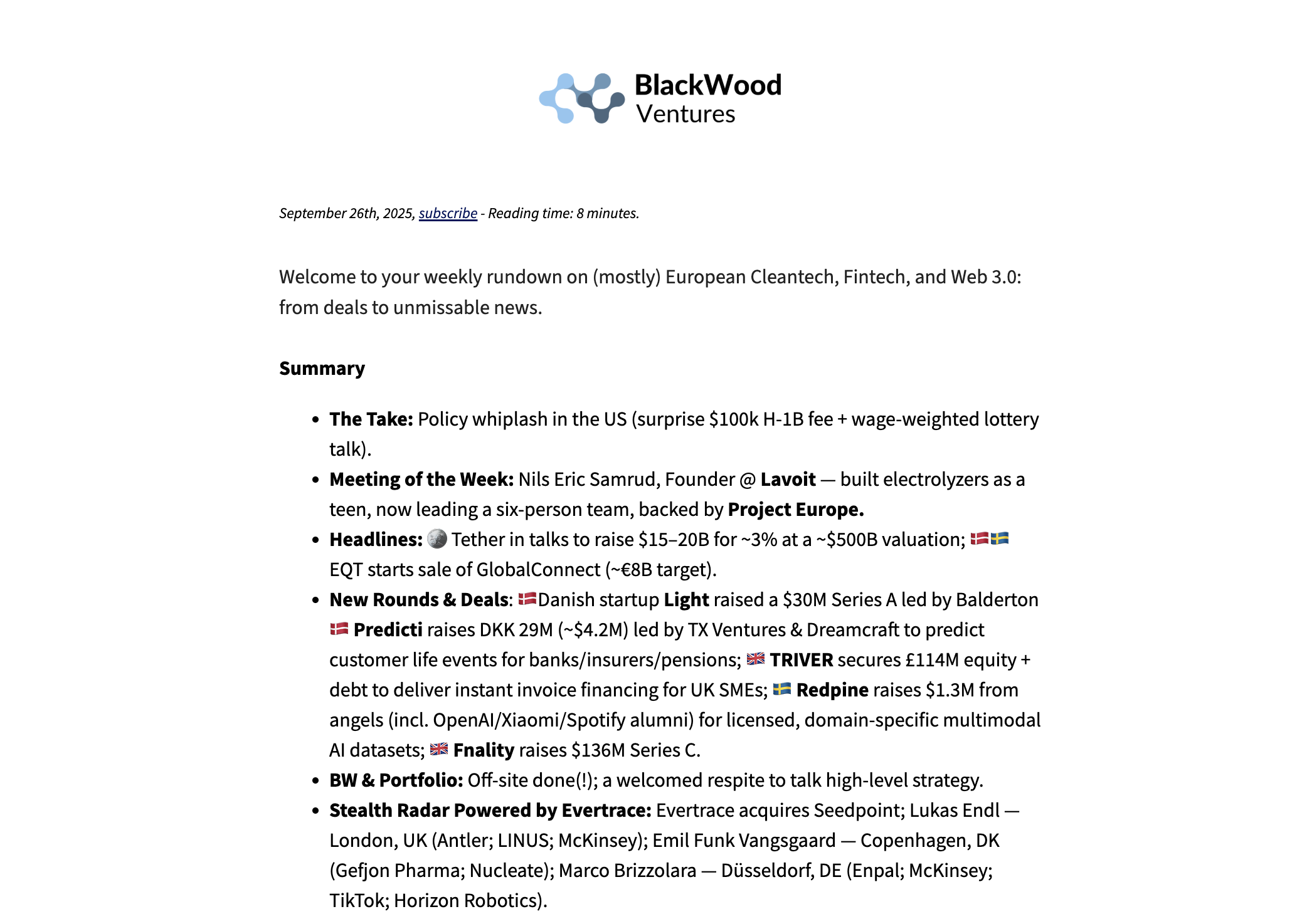 Week 39 - Industry Briefing
