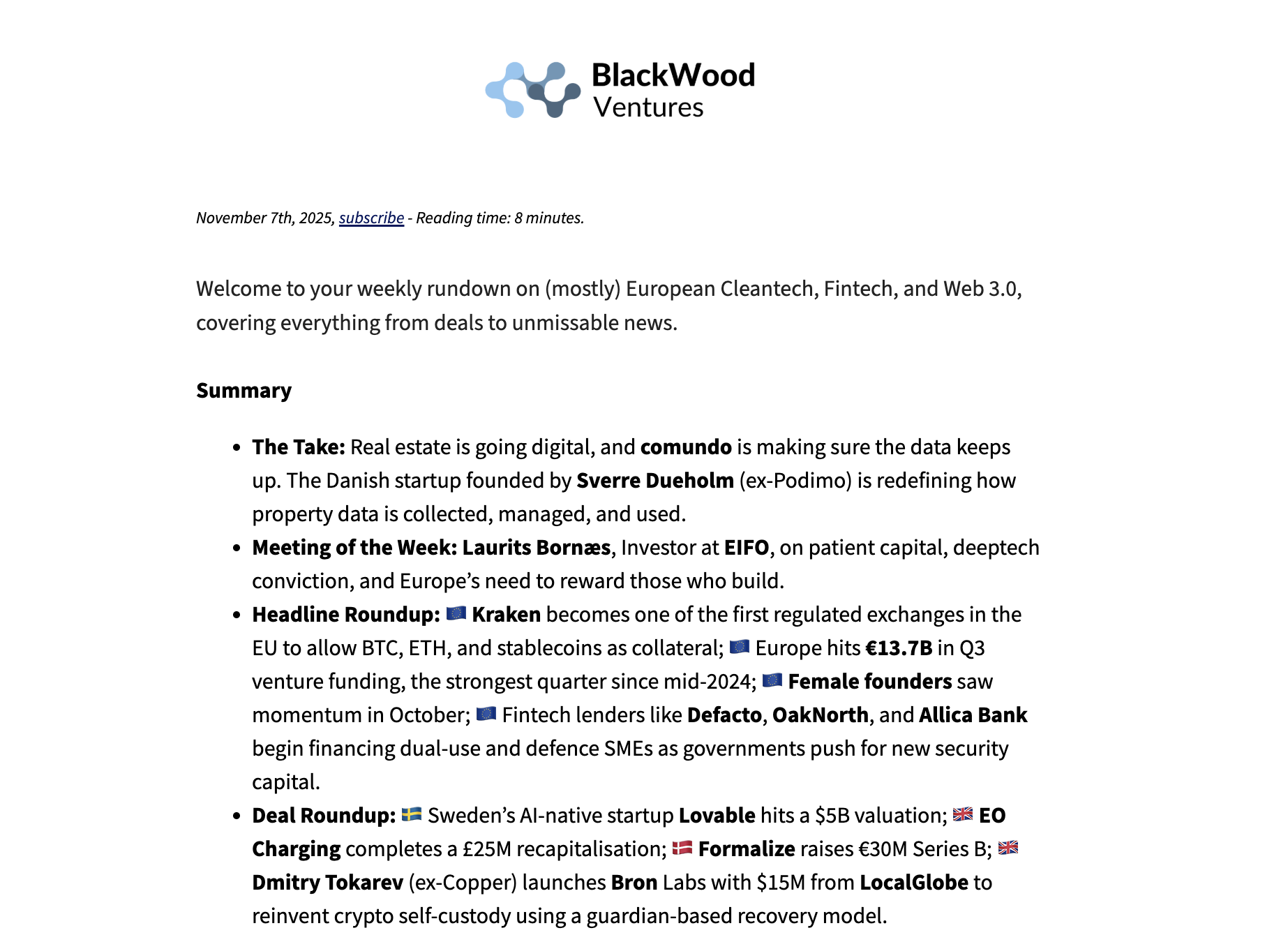 Week 45 - Industry Briefing