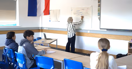 Student paying attention in GCSE English class at Xcelerate academy tuition centre