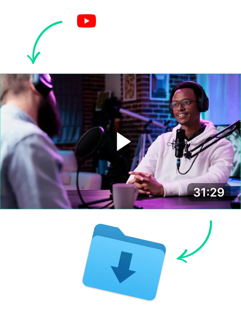 a video being downloaded into a finder icon