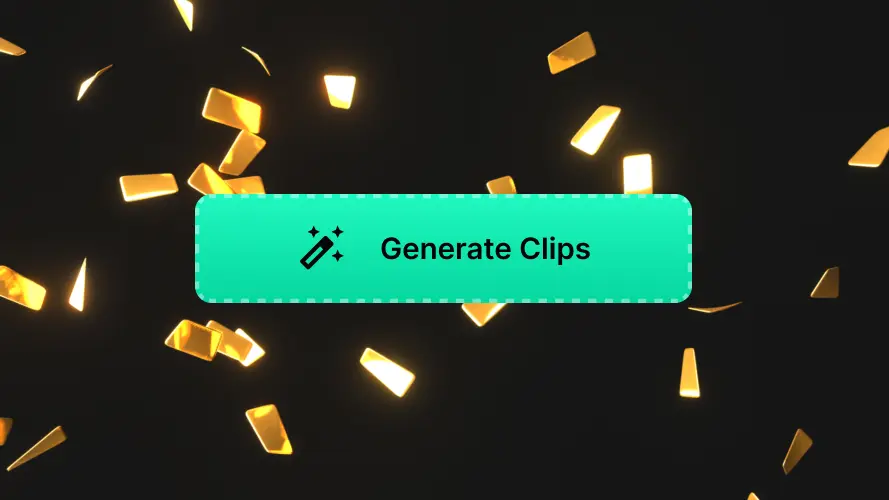 A magic button with the call tot action to 'create a catchphrase' gold confetti in the background