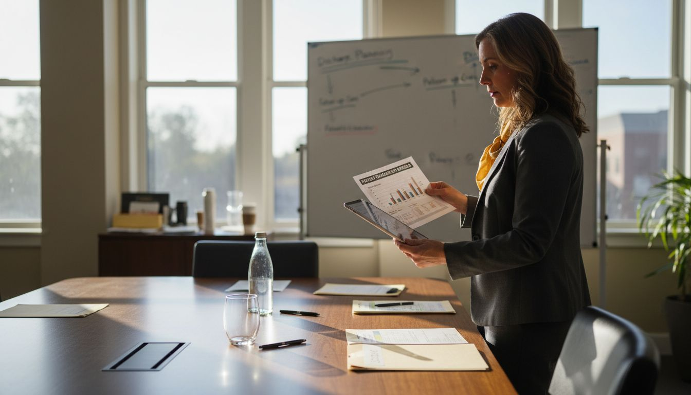 Administrator reviewing patient engagement charts