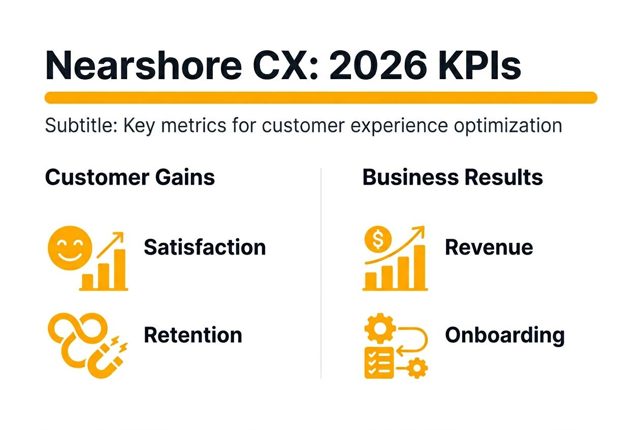 Infographic showing key nearshore CX performance metrics