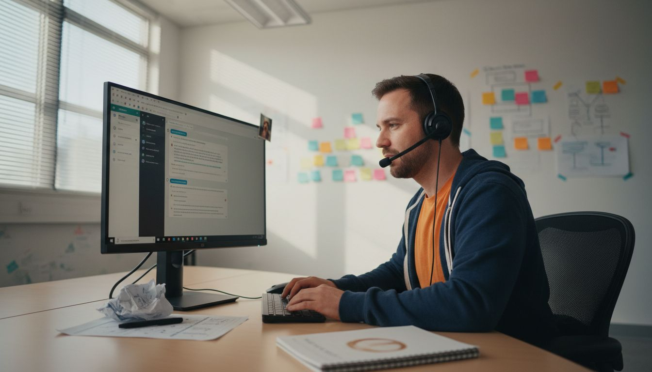 Hybrid customer service workflow in progress