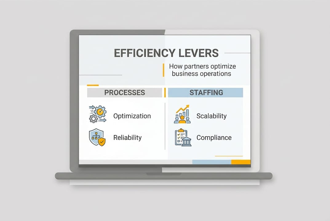 Infographic showing efficiency levers for operations