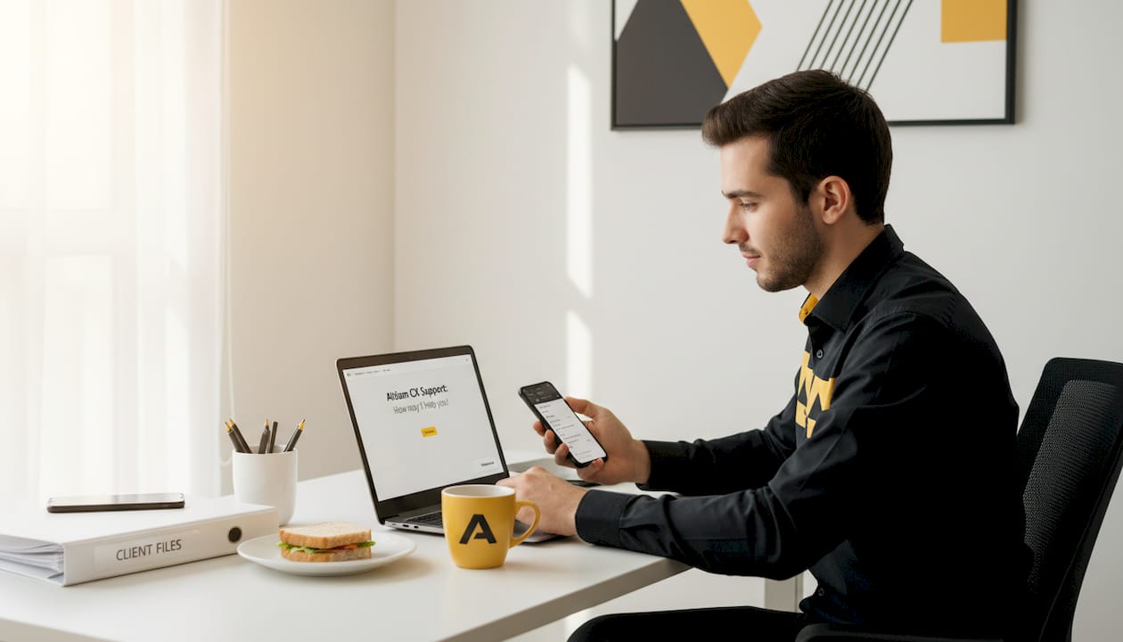 Agent multitasking with laptop and smartphone