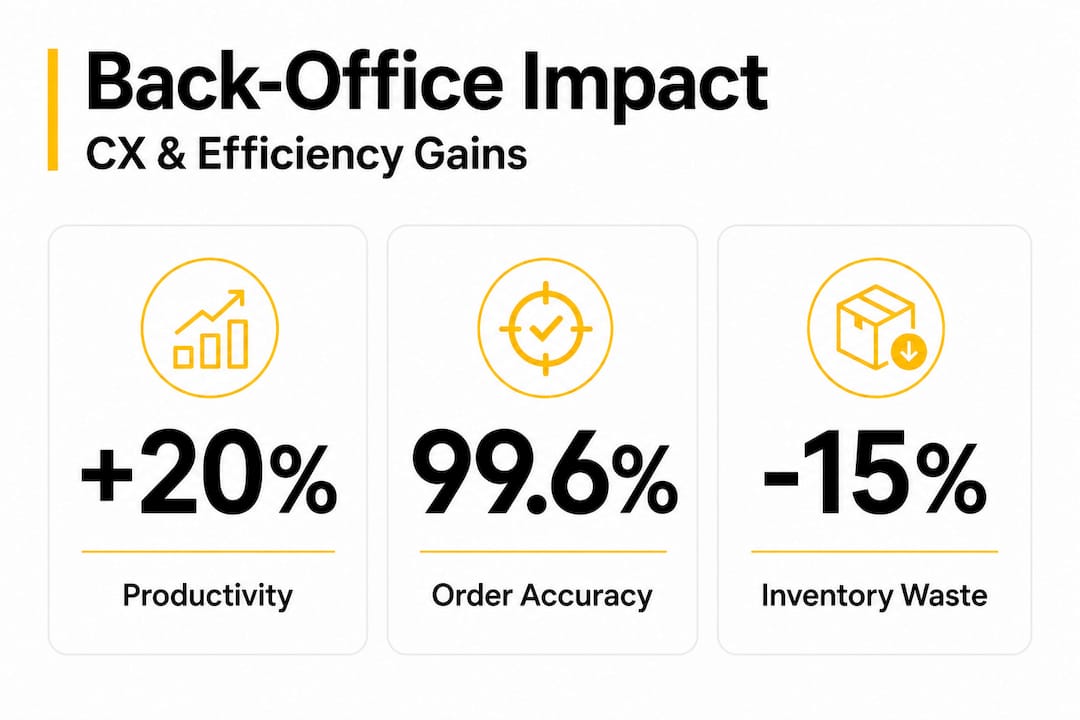 Infographic showing back-office CX and efficiency stats