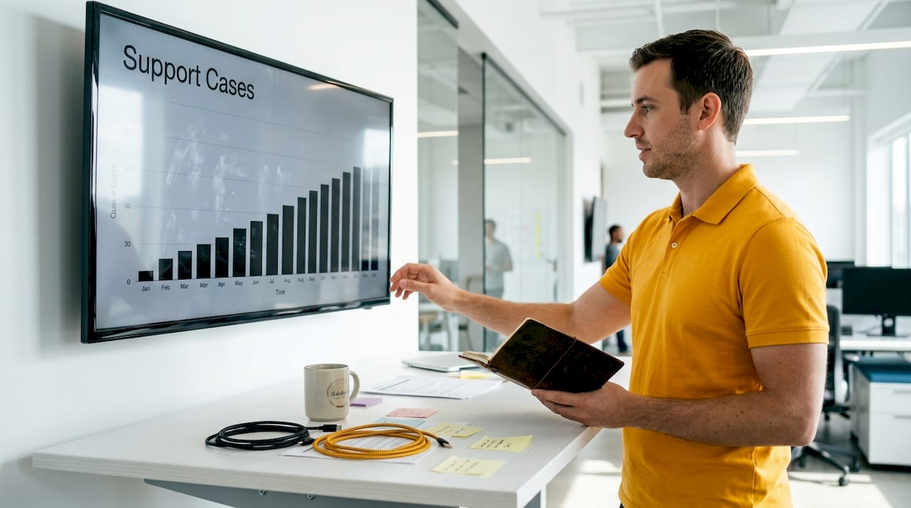 IT manager monitoring operations dashboard
