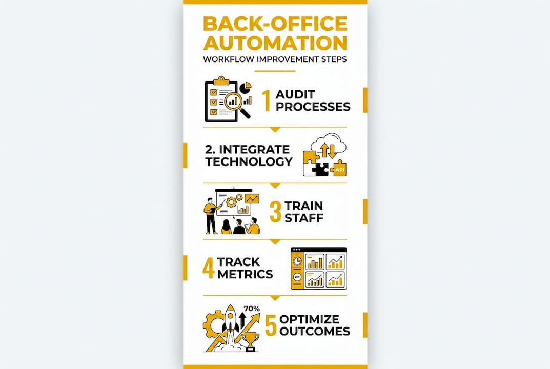 Infographic outlining back-office automation workflow steps