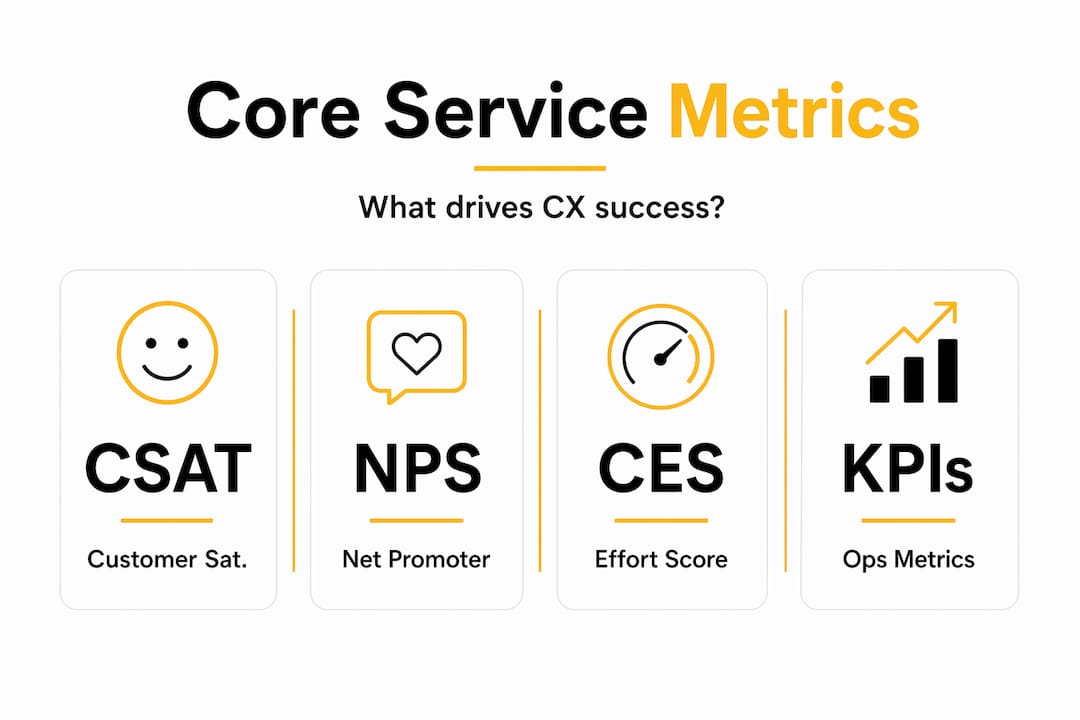 Infographic of key service quality metrics