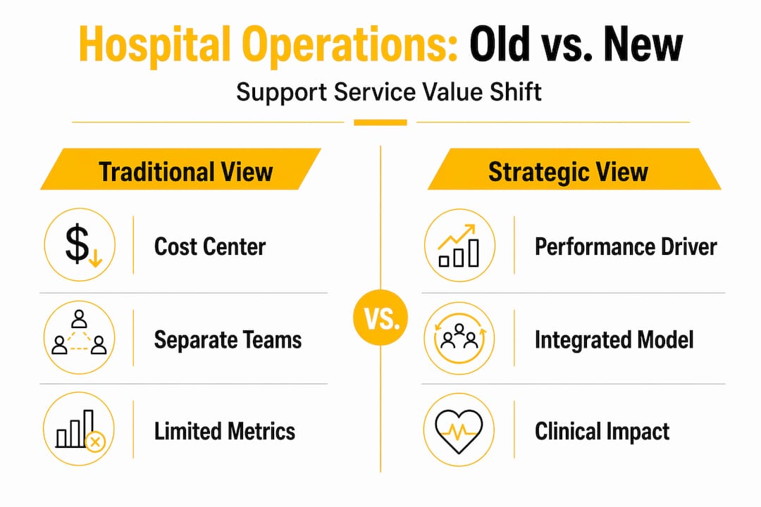 Infographic comparing hospital operational views