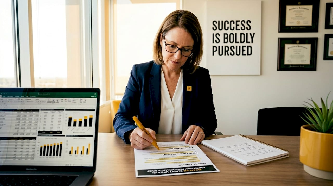 Relationship manager reading account brief